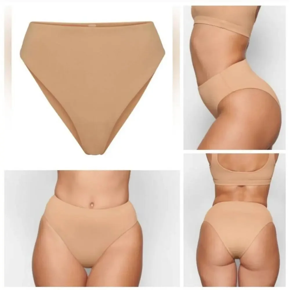 Skims Recycled Swim Mid Waist Bottom Womens 4X Ochre High Rise Bikini Briefs